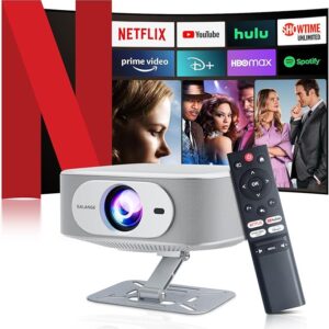 Netflix Licensed Projector with Wifi Bluetooth 4K, Auto Keystone/Electric Focus