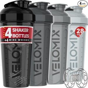 4 PACK- 28 oz Protein Shaker Bottle for Protein Mixes