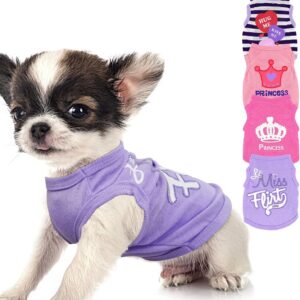 4 Pieces Dog Clothes for Small Dogs Girl