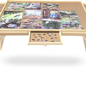 Wooden Puzzle Table with 6 Drawers and Cover